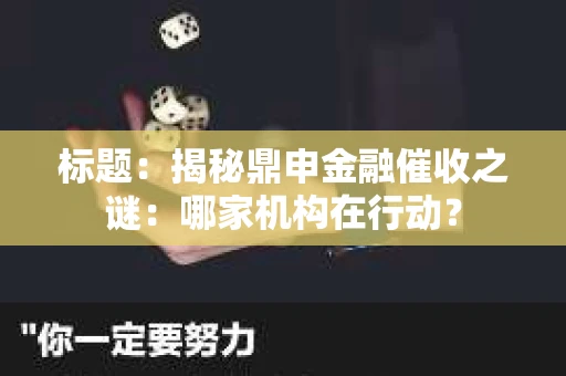 标题：揭秘鼎申金融催收之谜：哪家机构在行动？