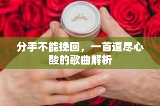 分手不能挽回，一首道尽心酸的歌曲解析