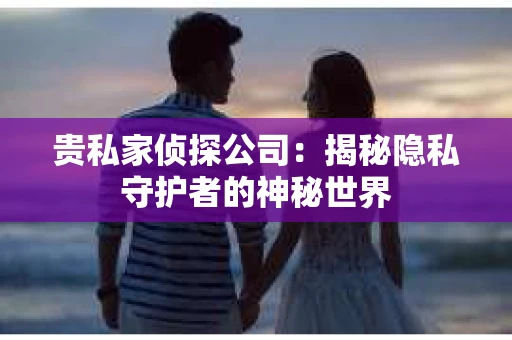 贵私家侦探公司：揭秘隐私守护者的神秘世界