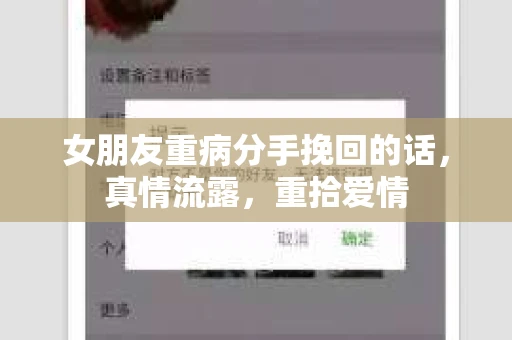 女朋友重病分手挽回的话，真情流露，重拾爱情