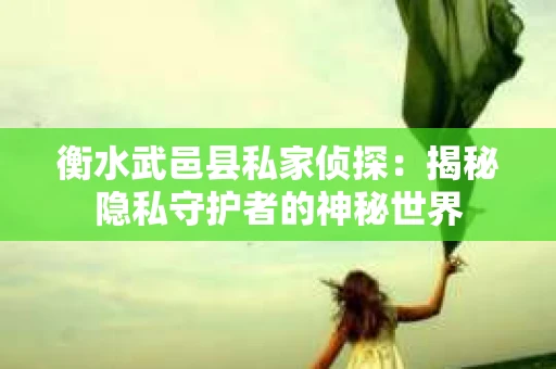衡水武邑县私家侦探：揭秘隐私守护者的神秘世界